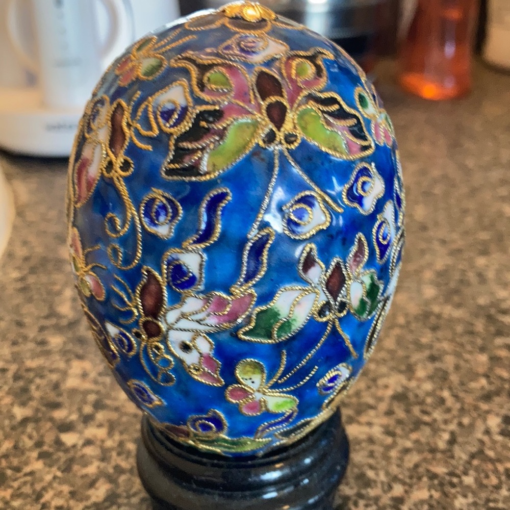 Glass Cloisonné Egg Decor
